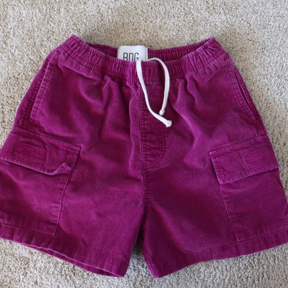 BDG Men's Magenta Corduroy Shorts